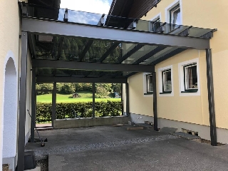 Carport Überdachung Glasüberdachung Glasverbindung Glascarport